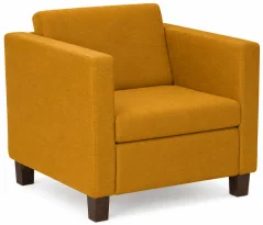 Lounge křeslo Soprano 100, žlutý potah, dřevěné nohy Lounge křeslo Soprano 100, žlutý potah, dřevěné nohy