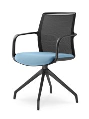 Otočná židle Leaf 505,F90-BL (4-ramenný nylonový kříž černý, kluzáky)