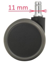 Kolečka k židli pogumovaná 65 mm (5 ks), čep 11 mm