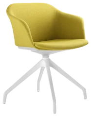 Otočná židle Wave 033,F90-WH (4-ramenný nylonový kříž bílý, kluzáky, celočalouněný korpus)