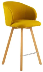 Barová židle Alata Wood SG - dřevěné nohy, elegantní bytelná konstrukce. Předoboční pohled