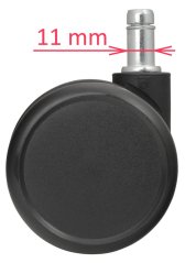 Kolečka k židli plastová 60 mm (5 ks), čep 11 mm
