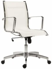 Designové kancelářské křeslo 8850 KASE Mesh Low White Antares – předoboční levý pohled