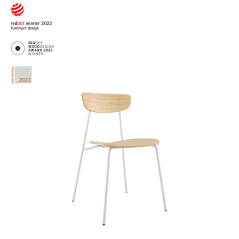 Jídelní židle Trivi TR-126W-N0 (kostra bílý nástřik, sedák i opěrák překližka, stohovatelná)