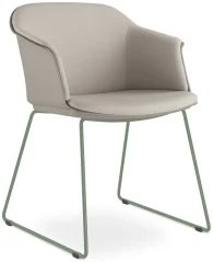 Konferenční křeslo Wave 032-Q-N12 (drátěná kostra šalvějově zelená PANTONE 17-6212 TCX, plastový kor