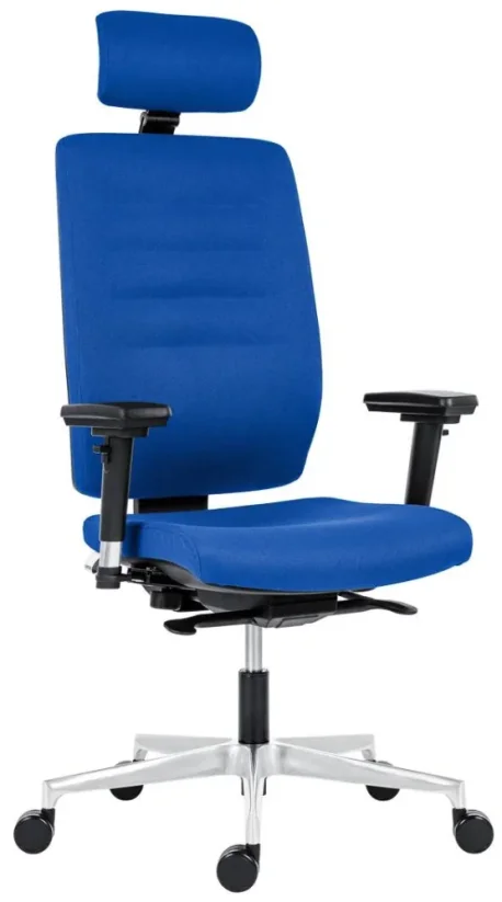 Ergonomická kancelářská židle 1930 SYN SL Eclipse MAXI s podhlavníkem a hliníkovým křížem – předoboční pohled