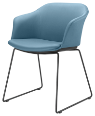 Konferenční křeslo Wave 033-Q-N1 (drátěná kostra černá, celočalouněný korpus)