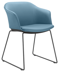 Konferenční křeslo Wave 033-Q-N1 (drátěná kostra černá, celočalouněný korpus)