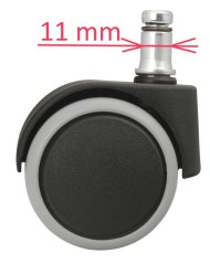 Kolečka k židli pogumovaná 50 mm (5 ks), čep 11 mm