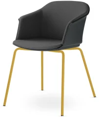 Konferenční křeslo Wave 032-N16 (4-nohá ocelová kostra medová žlutá RAL 1005, plastový korpus s vnit