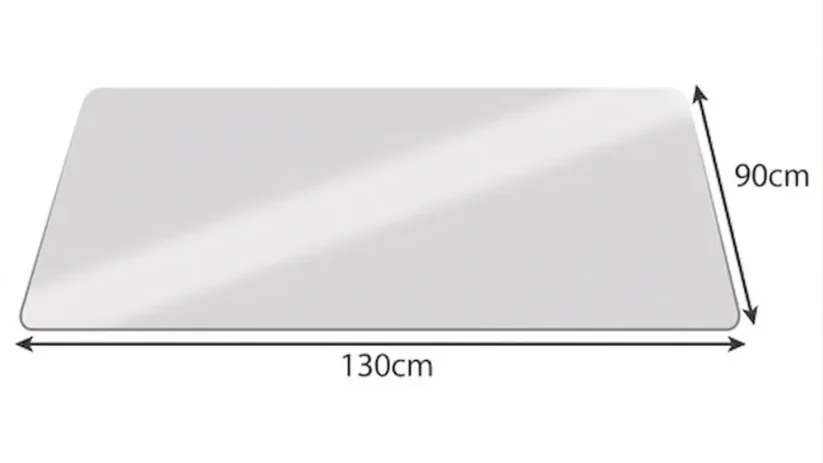 Technický nákres ochranné podložky pod židli 130x90 cm s kótami