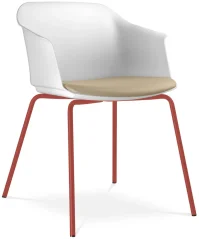 Konferenční křeslo Wave 030-N14 (4-nohá ocelová kostra signální červená RAL 3001, plastový korpus)