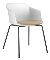 Konferenční křeslo Wave 030-N1 (4-nohá ocelová kostra černá, plastový korpus)