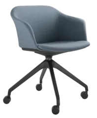 Otočná židle Wave 033,F95-BL (4-ramenný nylonový kříž černý, kolečka, celočalouněný korpus)