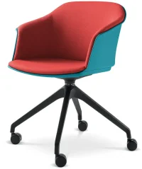 Otočná židle Wave 032,F95-BL (4-ramenný nylonový kříž černý, kolečka, plastový korpus s vnitřním čal