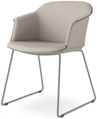 Konferenční křeslo Wave 032-Q-N12 (drátěná kostra šalvějově zelená PANTONE 17-6212 TCX, plastový kor