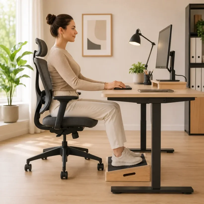 Nastavitelná ergonomická podnožka pod nohy 2v1