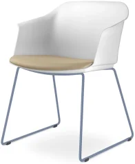 Konferenční křeslo Wave 030-Q-N15 (drátěná kostra holubí modrá RAL 5014, plastový korpus)