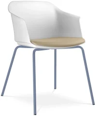 Konferenční křeslo Wave 030-N15 (4-nohá ocelová kostra holubí modrá RAL 5014, plastový korpus)