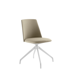 Otočná židle MELODY CHAIR 361,F90-WH (4-ramenný nylonový bílý kříž, kluzáky)