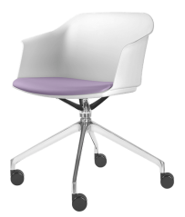 Otočná židle Wave 030,F75-N6 (4-ramenný ALU kříž leštěný, kluzáky, plastový korpus)