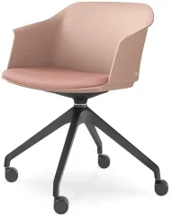 Otočná židle Wave 030,F95-BL (4-ramenný nylonový kříž černý, kolečka, plastový korpus)