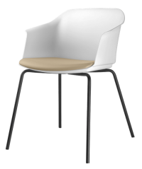 Konferenční křeslo Wave 030-N1 (4-nohá ocelová kostra černá, plastový korpus)