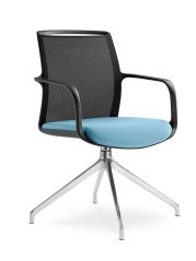 Otočná židle Leaf 505,F70-N6 (4-ramenný ALU kříž leštěný, kluzáky