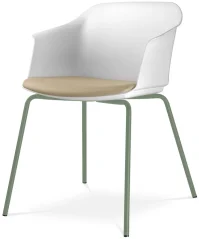 Konferenční křeslo Wave 030-N12 (4-nohá ocelová kostra šalvějově zelená PANTONE 17-6212 TCX, plastov