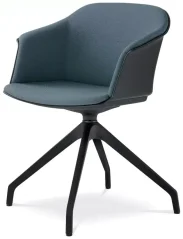 Otočná židle Wave 032,F90-BL (4-ramenný nylonový kříž černý, kluzáky, plastový korpus s vnitřním čal