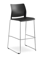 Barová židle TREND 526-Q-N1 (podnož černá, sedák i opěrák plast, stohovatelná)