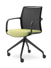 Otočná židle Leaf 505,F95-BL (4-ramenný nylonový kříž černý, kolečka)