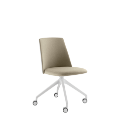 Otočná židle Melody Chair 361,F95-WH (4-ramenný nylonový bílý kříž, kolečka)