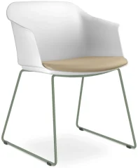 Konferenční křeslo Wave 030-Q-N12 (drátěná kostra šalvějově zelená PANTONE 17-6212 TCX, plastový kor