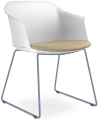 Konferenční křeslo Wave 030-Q-N15 (drátěná kostra holubí modrá RAL 5014, plastový korpus)