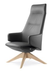 Designové luxusní křeslo Melody Lounge ML-XL-RA,FW (dřevěný kříž, houpací mechanika s aretací)