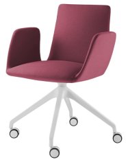 Konferenční křeslo HARMONY MODERN 870,F95-WH (4 ramenný nylonový bílý kříž, kolečka)
