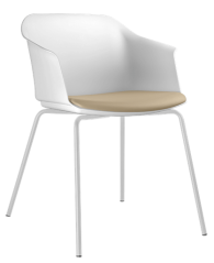 Konferenční křeslo Wave 030-N0 (4-nohá ocelová kostra bílý nástřik, plastový korpus)