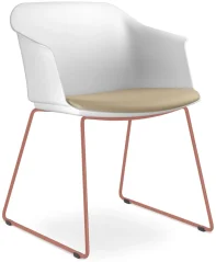 Konferenční křeslo Wave 030-Q-N13 (drátěná kostra cihlově červená PANTONE 17-1532 TCX, plastový korp