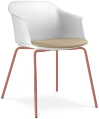 Konferenční křeslo Wave 030-N13 (4-nohá ocelová kostra cihlově červená PANTONE 17-1532 TCX, plastový