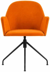 Otočné křesílko Piumo Style - oranžový potah a černá designová podnož