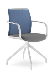 Otočná židle Leaf 506,F90-WH (4-ramenný nylonový kříž bílý, bílý rám, kluzáky)