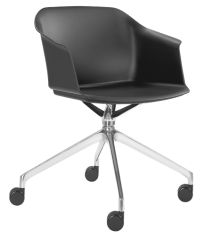 Otočná židle Wave 030,F75-N6 (4-ramenný ALU kříž leštěný, kluzáky, plastový korpus)