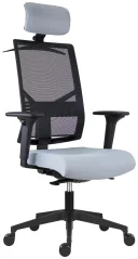 Ergonomická židle 1850 SYN SL Omnika - plastový kříž, podhlavník, předoboční pohled