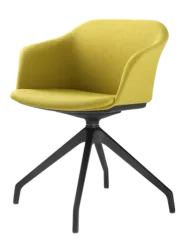 Otočná židle Wave 033,F90-BL (4-ramenný nylonový kříž černý, kluzáky, celočalouněný korpus)