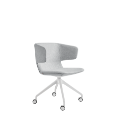 Otočné křeslo FLEXI P FP,F95-WH, designový bílý nylonový kříž s kolečky