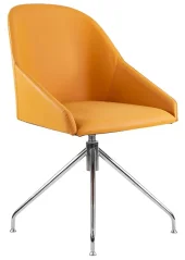 Otočné konferenční křesílko Armonica Style bez koleček. Předoboční pohled.