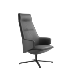 Luxusní křeslo Melody Lounge ML-XL-FR-N1 (4-ramenný ALU černě lakovaný kříž, automatická synch. mech