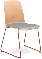 Konferenční židle Sunrise 151-Q-N14 (kostra odstín signální červená RAL 3001, překližka buk + čaloun
