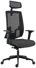 Ergonomická židle 2900 Lapel, mechanika SYN-B, antracitový sedák, předoboční pohled